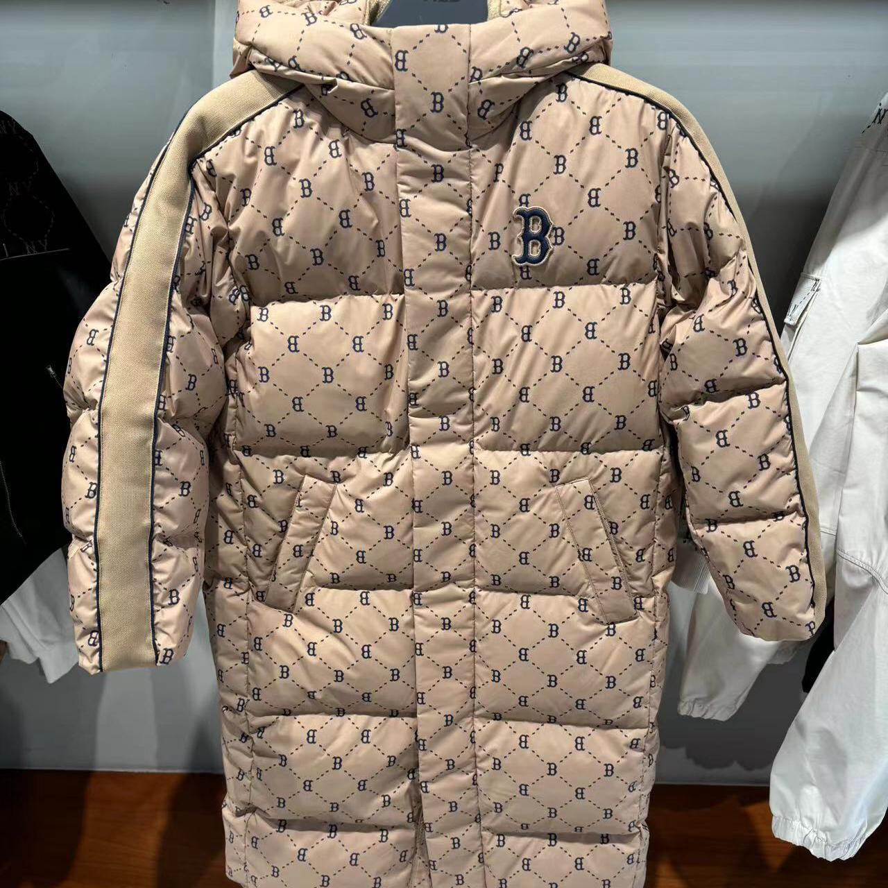 MLB冬季款男女同款NY长版宽松运动休闲舒适羽绒服外套潮3ADJM1746