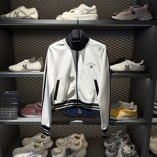 复古撞色刺绣休闲针织运动立领开衫 拉链外套3FTRV1161 女款 MLB春季