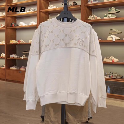 MLB新款男女同款运动休闲NY复古老花渐变宽松圆领卫衣潮3AMTM0951
