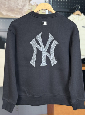 MLB秋冬新款男女同款NY大标运动休闲休闲圆领套头卫衣潮3AMTM0946