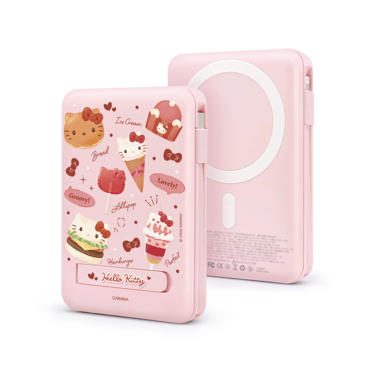Hello Kitty, яблоко, магнитная совместимость сверхтонкой зарядки iPhone 16, ручной телефон, источник питания, 16proMax, iPhone