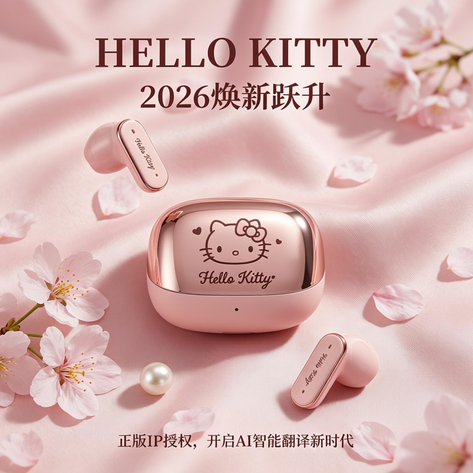 三丽鸥联名HelloKitty真无线蓝牙耳机AI智能女生可爱生日礼物新款