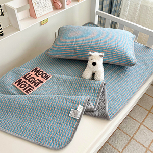 2024新款床盖单人一面绒一面棉学生宿舍婴儿绒床单三件套床褥被套