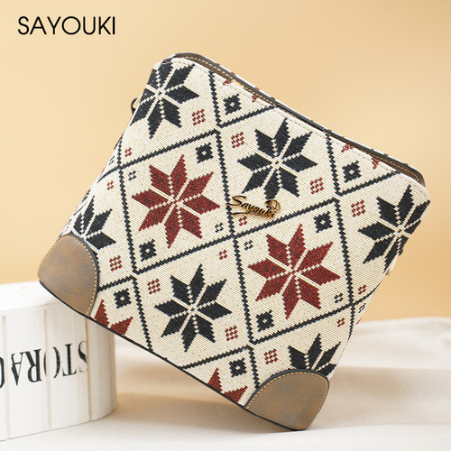 2024新款Sayouki高级帆布包轻奢风手机托特斜挎包女单肩手提包