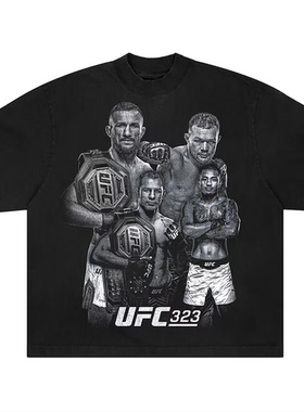 UFC323主赛梅拉布VS彼得严 潘托哈VS约书亚范冠军纪念对战T恤短袖