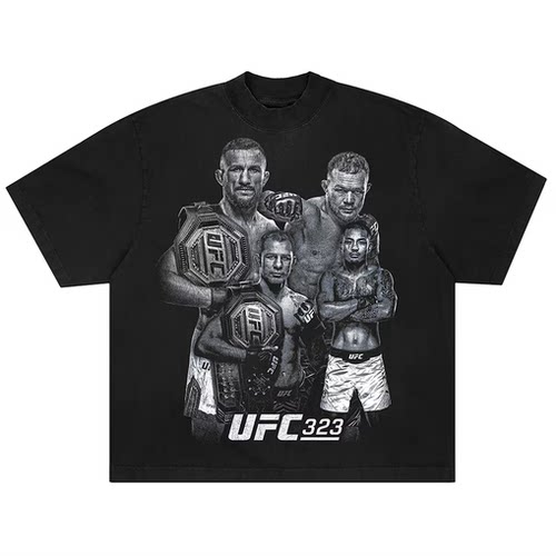 UFC323主赛梅拉布VS彼得严 潘托哈VS约书亚范冠军纪念对战T恤短袖