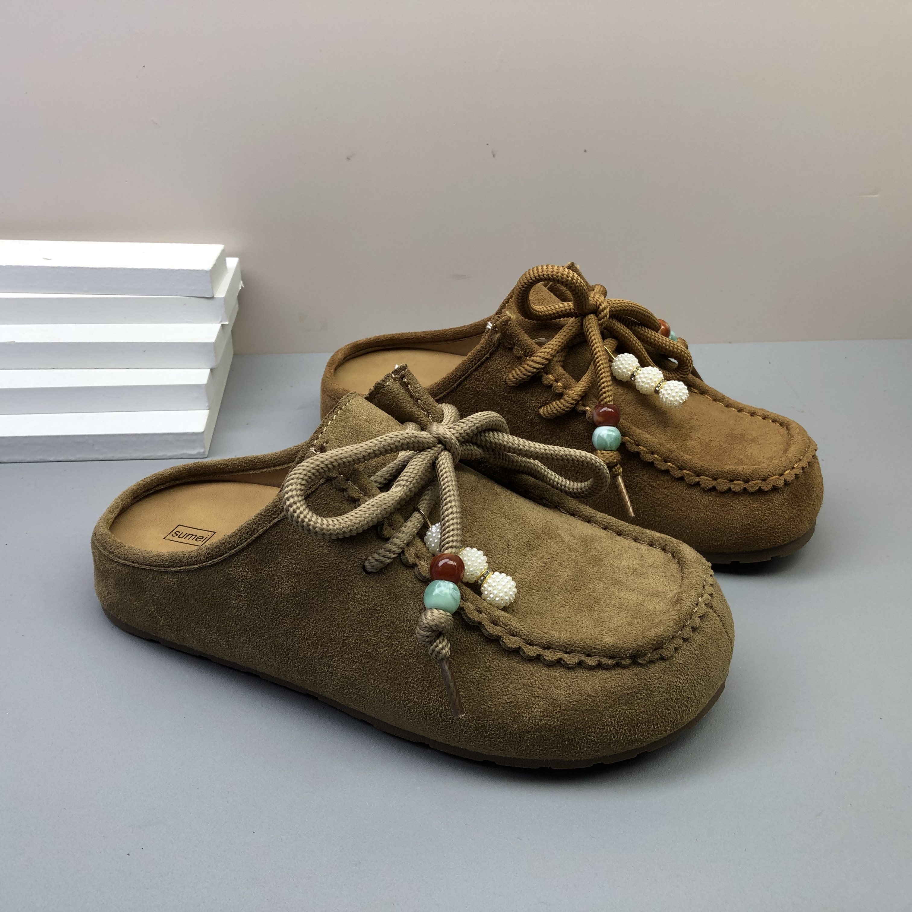 品牌撤柜简约女鞋时尚百搭舒适包头女拖外穿经典复古串珠一脚蹬女,女鞋,包头拖,淘宝优惠券,粉丝福利购,淘宝优惠卷