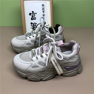 品牌撤柜断码真皮女鞋网红爆款老爹鞋春秋时尚厚底休闲运动鞋