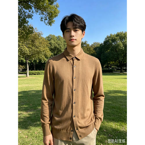 CX411    长袖商务春秋季男士休闲开衫毛衣  微瑕偏小