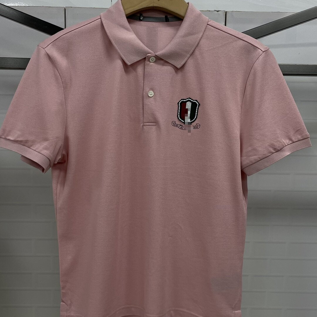 CP566    48  码2024新款路易诗男士商务休闲百搭翻领短袖T恤微瑕