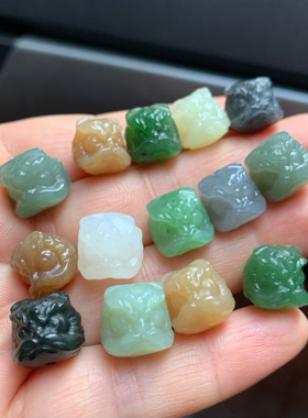 天然和田玉醒狮吊坠糖玉狮子头挂坠多宝小狮子背云手串配件