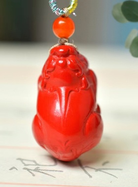 天然朱砂貔貅吊坠挂件男女款挂坠饰品紫金砂大貔貅挂件