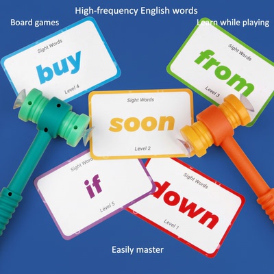 220高频词闪卡sightwords桌游 打地鼠游戏儿童高频词