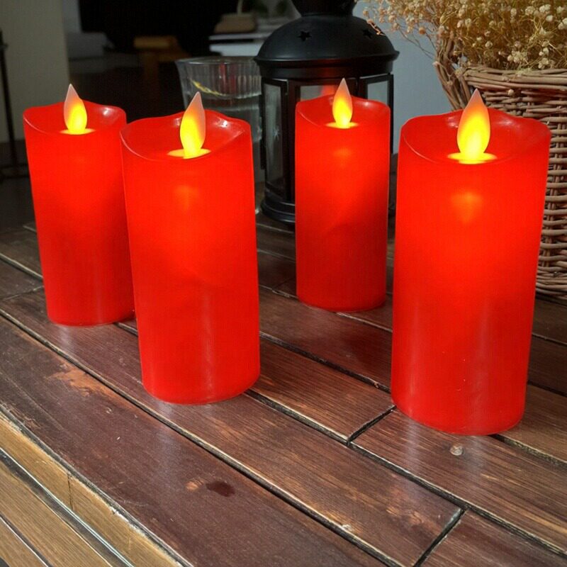摇摆led电子蜡烛灯红色仿真蜡烛祭奠上坟供佛用结婚求婚生日布置