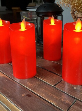 摇摆led电子蜡烛灯红色仿真蜡烛祭奠上坟供佛用结婚求婚生日布置