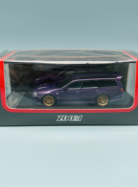 1/64 ZOOM日产尼桑GTR瓦罐旅行车紫色仿真合金小比例车模收藏玩具
