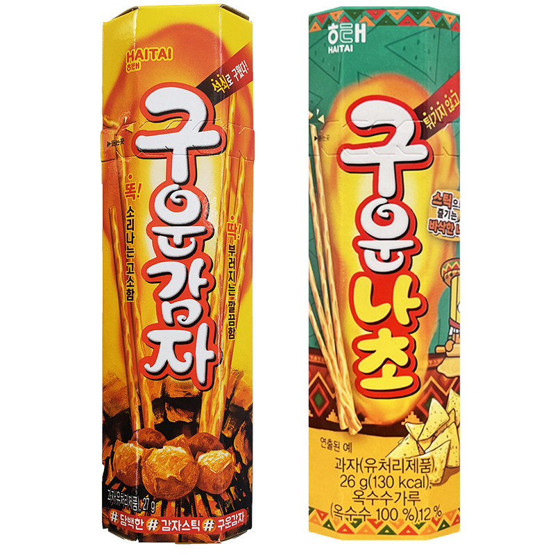 韩国进口海太烤薯棒/玉米味碳烤薯条饼干土豆条休闲小吃零食