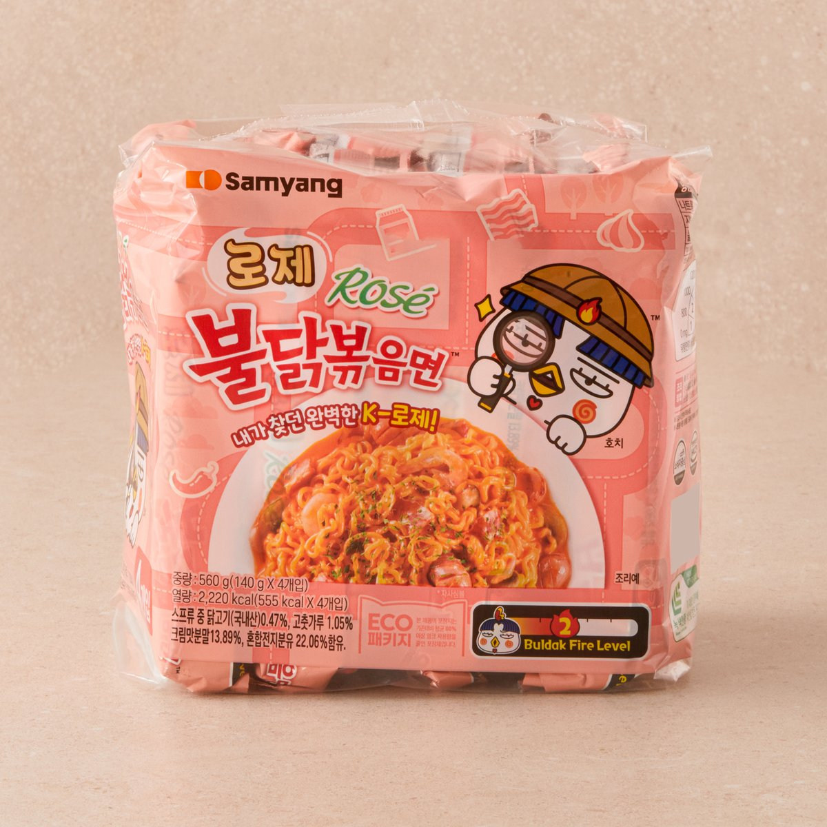 韩国进口三养玫瑰奶油味ROSE火鸡拌面140gX4袋方便面煮面速食拉面