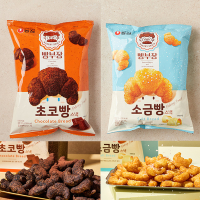 农心咸味巧克力味牛角面包形膨化