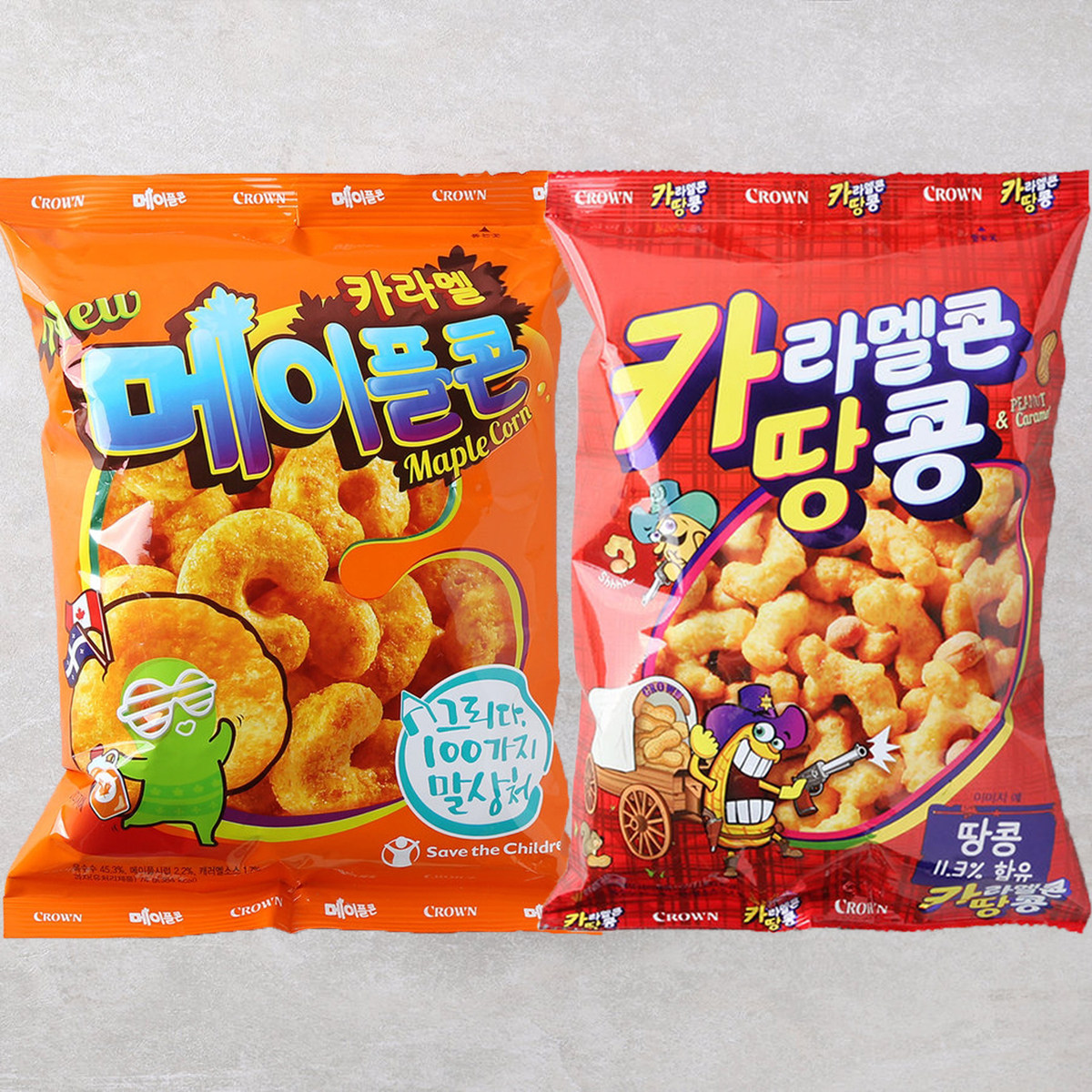 韩国进口克丽安CROWN花生玉米膨化粒裹糖玉米脆膨化食品玉米条