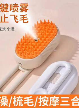可充电喷雾梳子除毛洗澡按摩神器