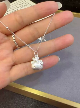 足银999库洛米HelloKitty项链纯银锁骨链送女友宝宝闺蜜生日礼物