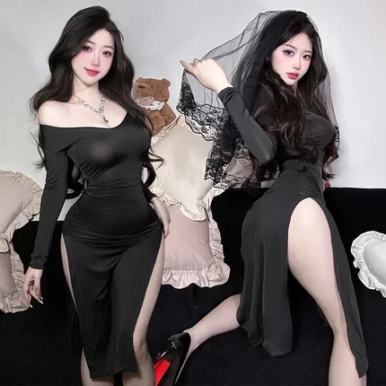 4760潮尚夜总会性感内衣女性感高腰开叉名媛夜店风制服连衣裙