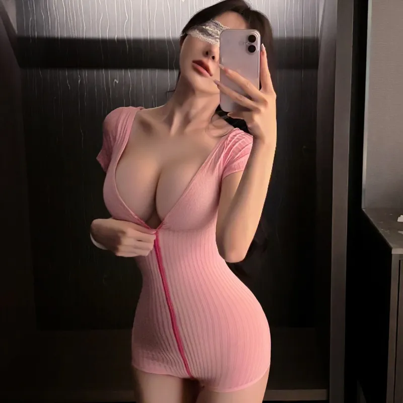 8225潮尚夜总会夫妻技师桑拿内衣性感紧身瑜伽连体制服纯欲连体衣