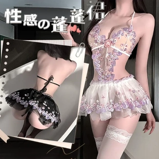 8002潮尚夜总会夫妻桑拿内衣性感蕾丝刺绣蓬蓬裙纯欲诱惑连衣裙