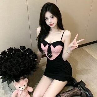 8607潮尚夜总会性感内衣纯欲轻透网纱吊带透视调情睡衣约会连衣裙