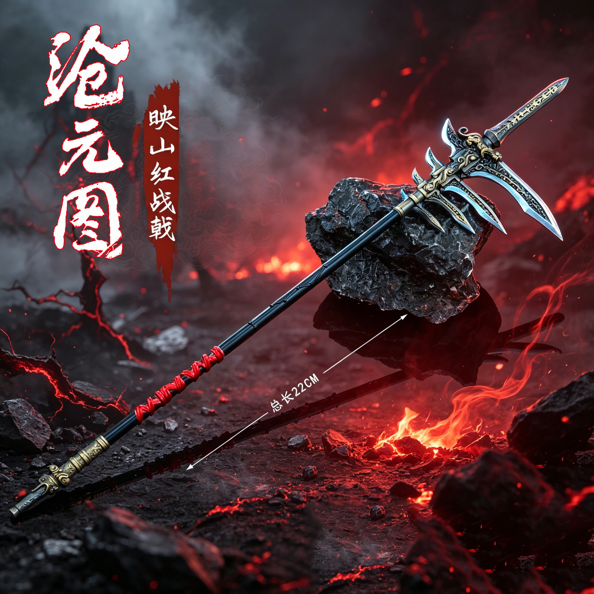 沧元图游戏周边兵器手办映山红战戟合金工艺品模型摆件生日小礼物图片