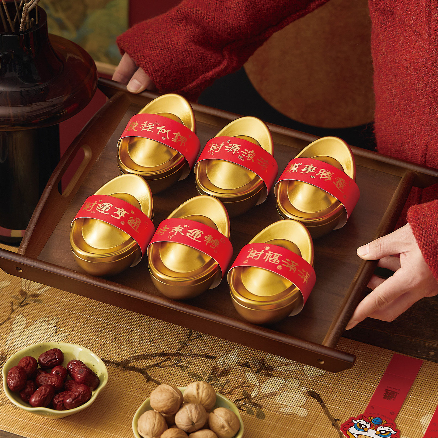 新年马年金元宝礼盒包装太妃糖果高级伴手利物礼品盒铁盒喜糖盒空