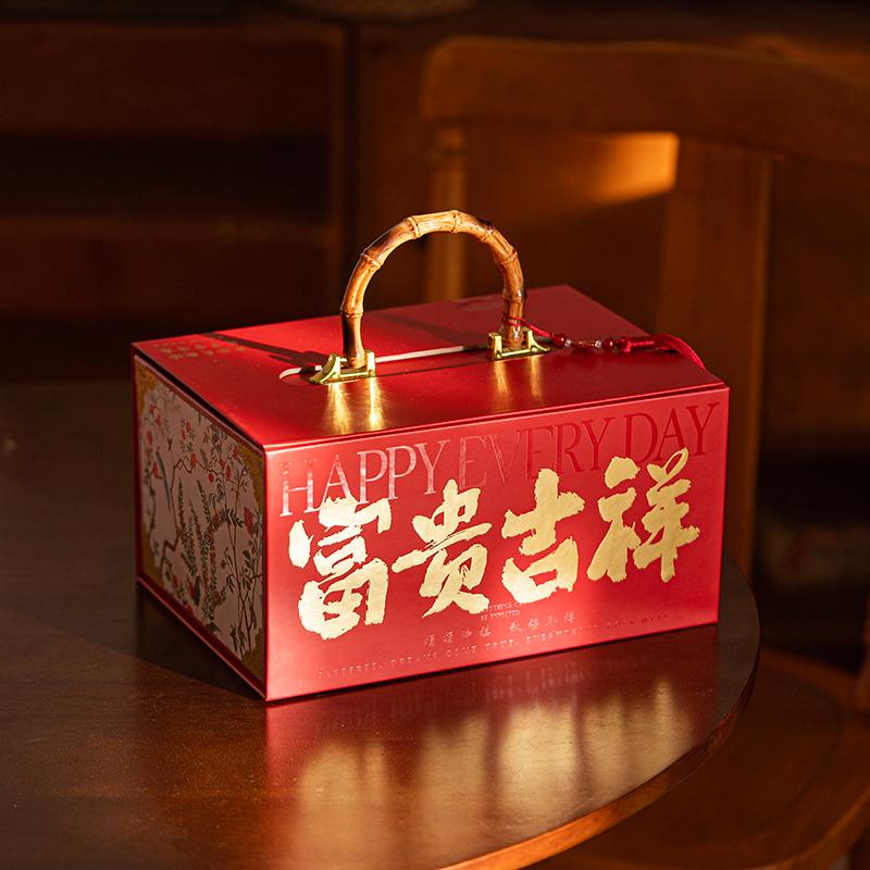 新款高档手提2025新年包装盒空盒子高端蛇年礼盒烘焙饼干糖果年货