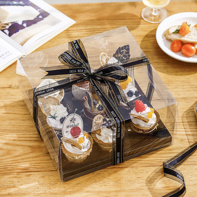 圣诞节纸杯蛋糕包装盒9粒2/4六个装杯小杯子蛋糕12粒马芬杯打包盒