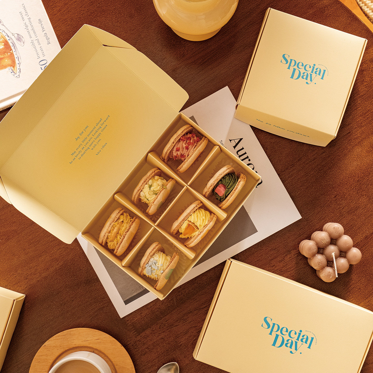 韩式ins渐变小清新常温烘焙蛋糕盒玛德琳马卡龙曲奇饼干包装礼盒