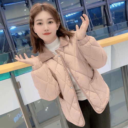 小香风菱格羽绒棉服女士20
