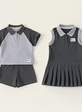 童装学院班服男童衬衫套装女童背心裙夏季儿童连衣裙小学幼儿园服
