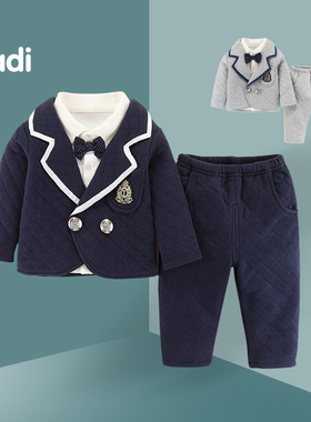 周岁礼服男宝宝秋冬装婴儿帅气小西装英伦风男童生日宴会装百日宴