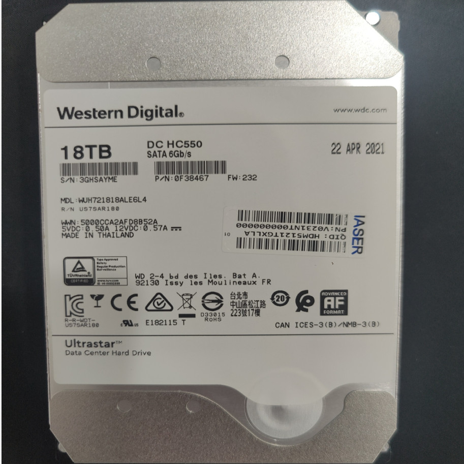 WD西数DELL戴尔WUH721818ALE6L4 18T 18TB SATA企业级服务器硬盘