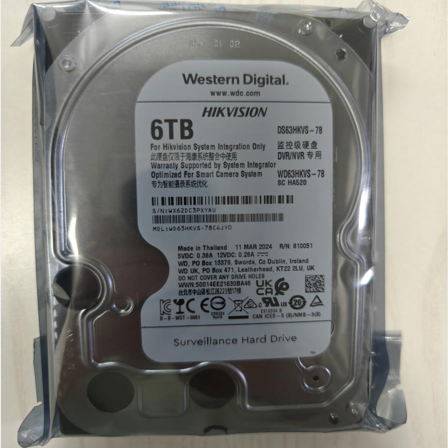 WD西数6TB监控硬盘紫盘WD62PURX
