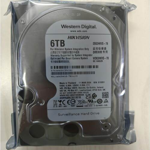 WD西数6TB监控硬盘紫盘WD62PURX