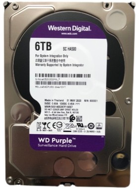 WD西部数据 WD60PURX紫盘 6T 监控DVR专用台式机WD6TB机械硬盘