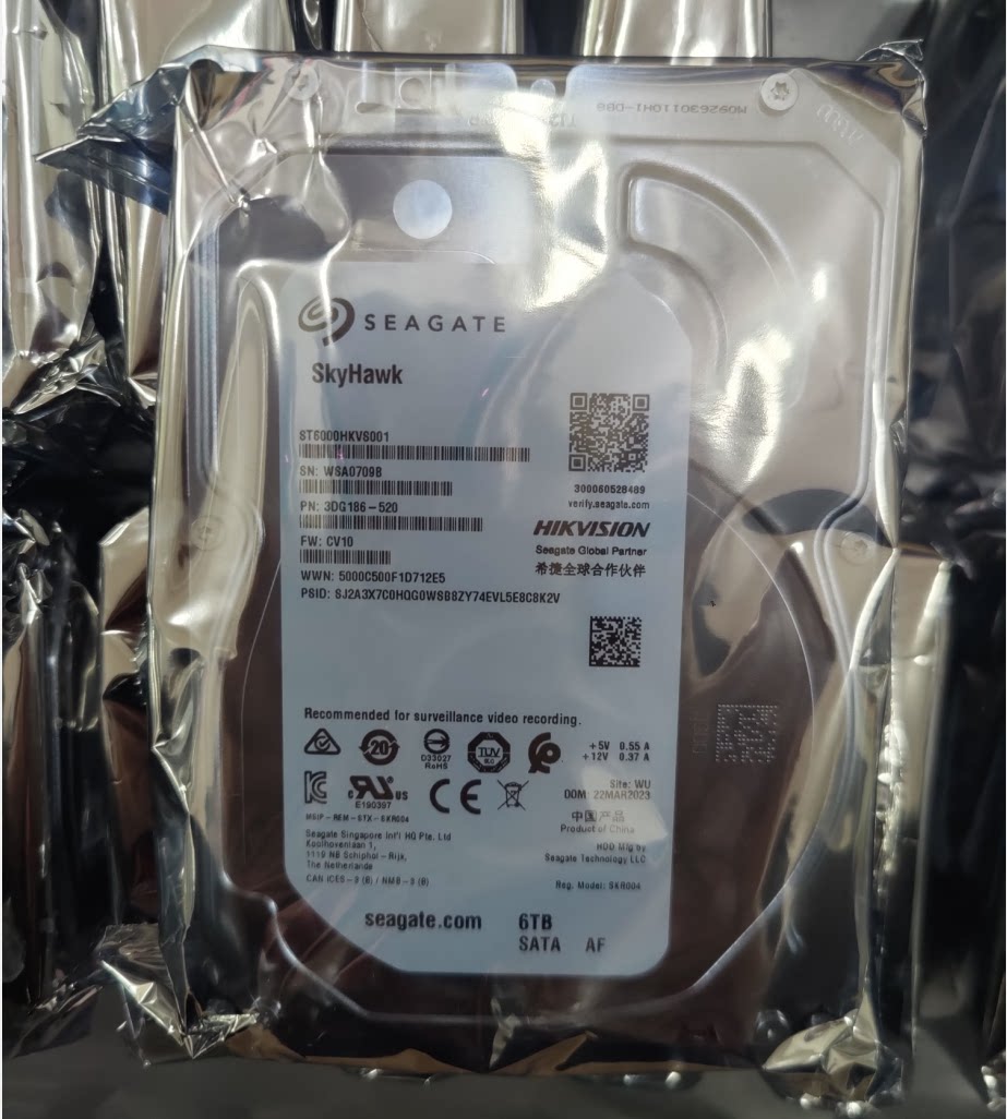 正品海康st希捷st6000vx001 st6000hks001 录像机 6t监控6tb 硬盘