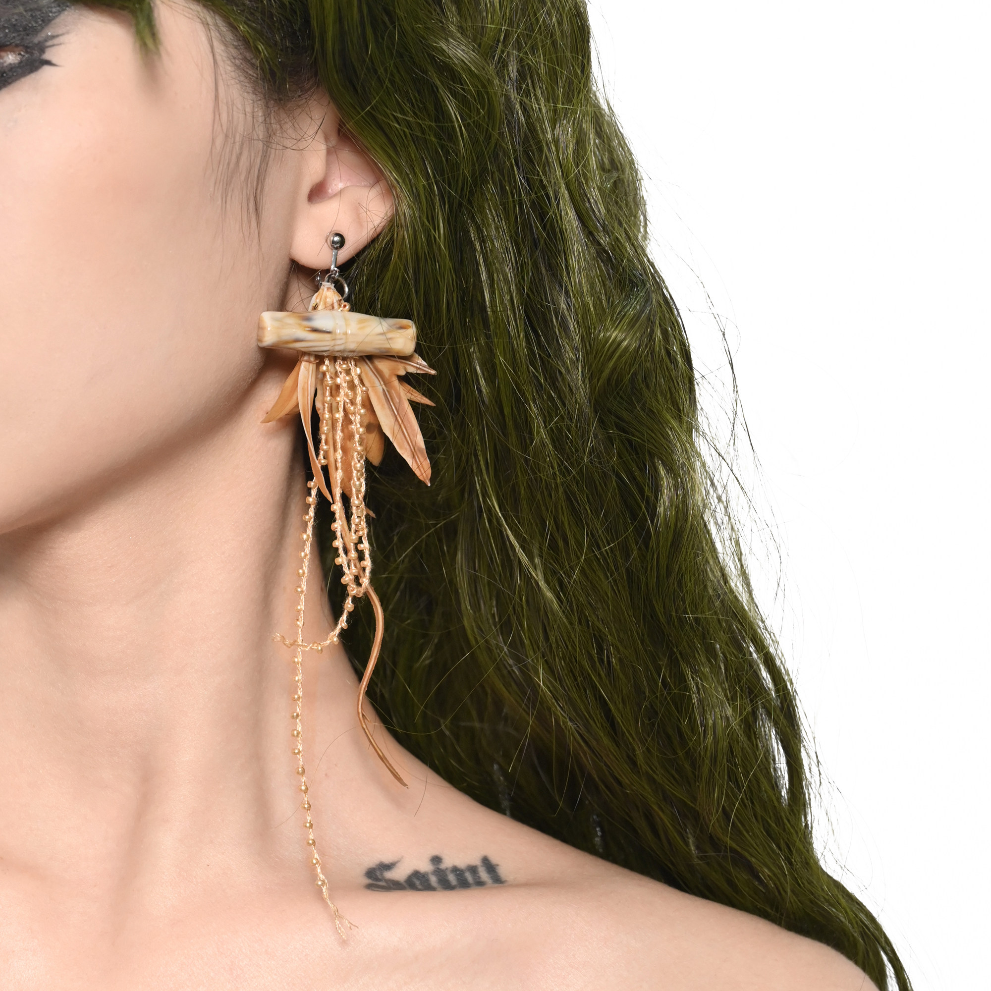 Brokenbone原创森系流苏耳夹