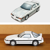 儿童手工折纸DIY拼装 立体3D纸模型制作1比32丰田牛魔王跑车纸模型