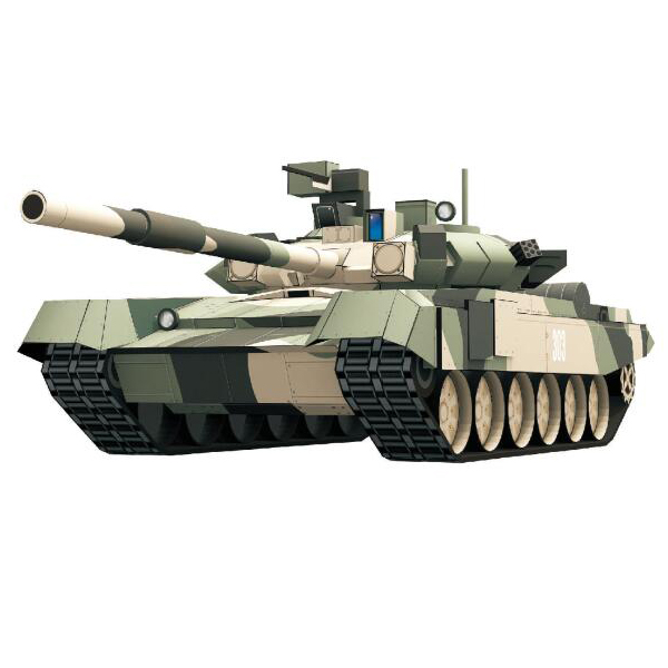 纸质模型T90坦克军事纸模型制作