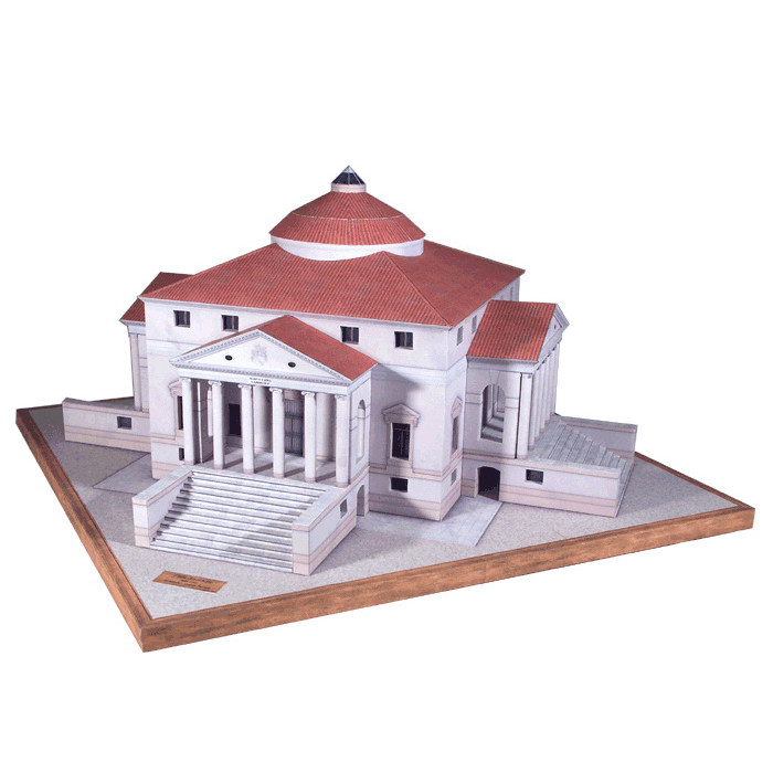 儿童手工折纸diy拼装立体3d纸质模型意大利圆厅别墅房屋房子建筑