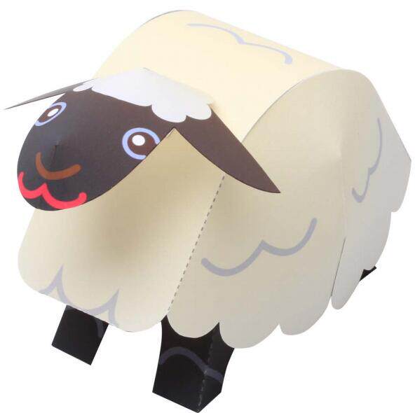 儿童手工折纸diy拼装益智立体3d纸质模型卡通动物q版小绵羊制作