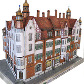 儿童手工折纸DIY拼装 立体3D纸模型制作1比160小区居民楼3d纸模型