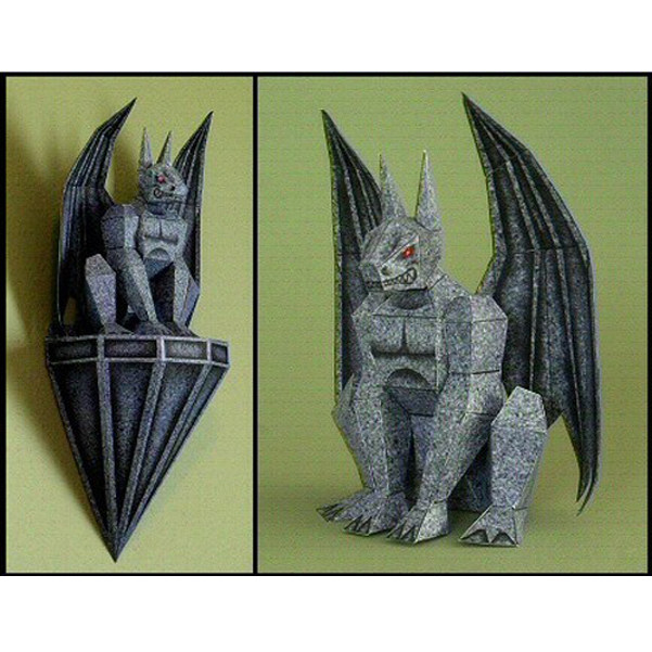 儿童手工折纸diy拼装立体纸质模型壁挂雕塑装饰石像鬼吸血鬼制作